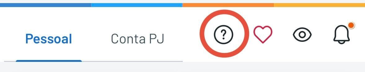 Tela do app RecargaPay mostrando o ícone de ajuda