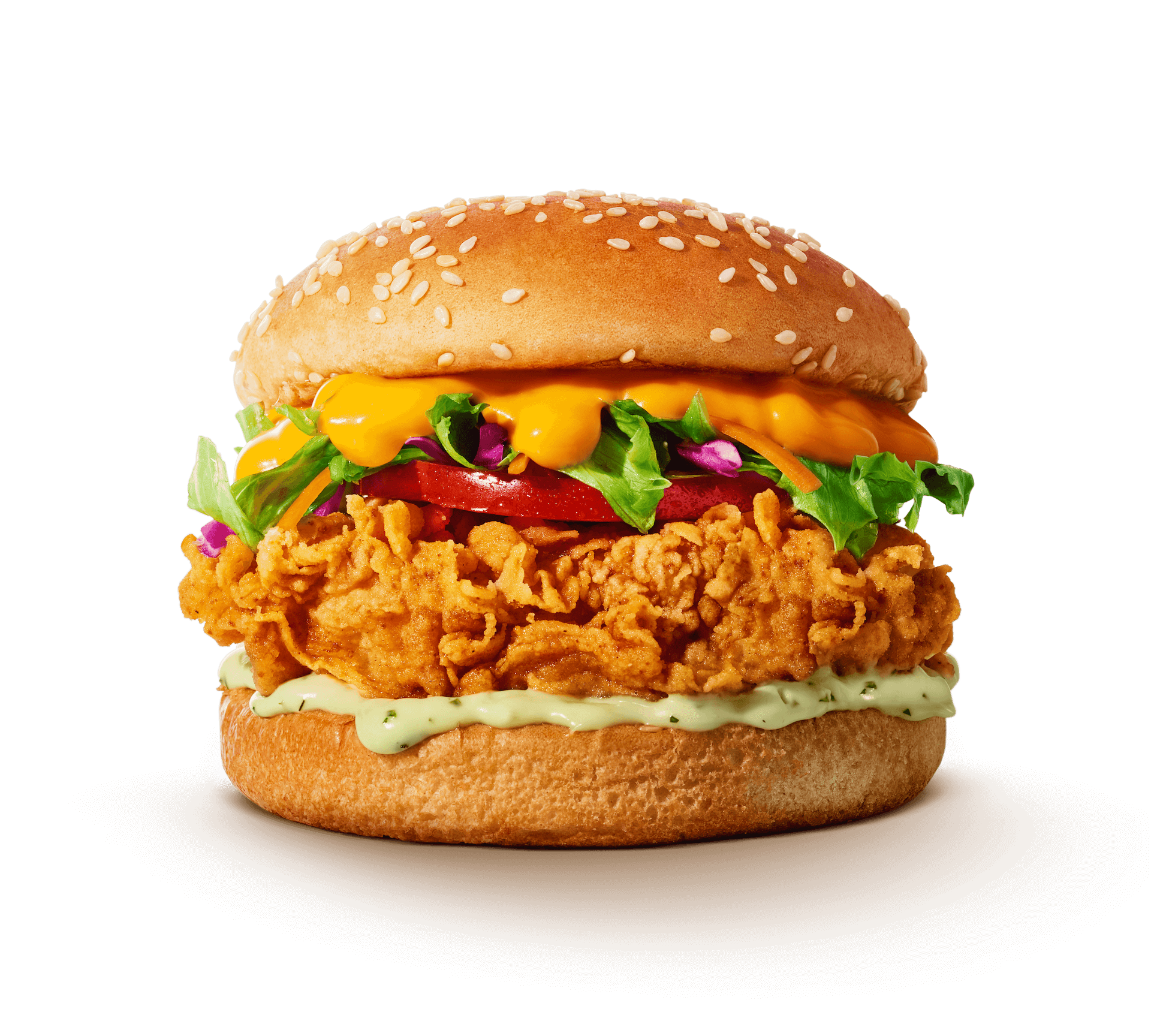 Hambúrguer crunch salad KFC