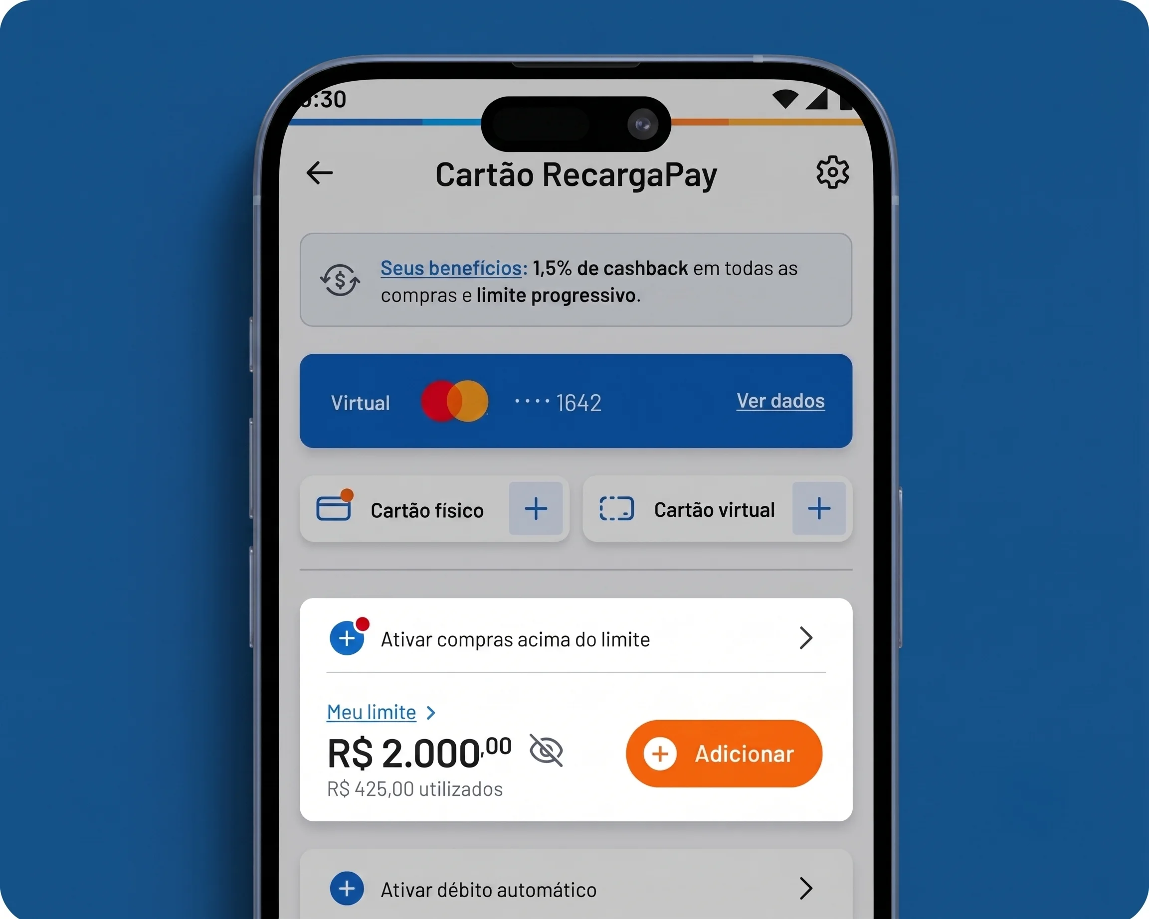 Aumentar o limite do cartão