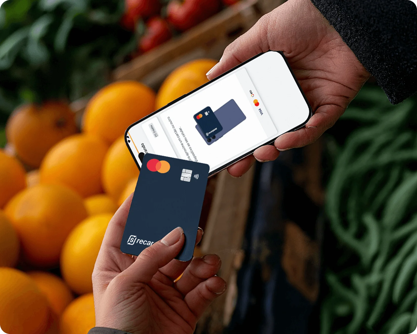 celular recebendo pagamento por aproximação