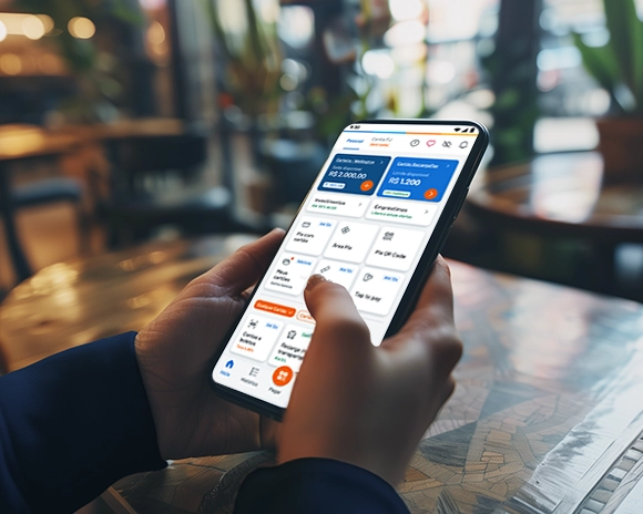 Celular com tela aberta no aplicativo RecargaPay